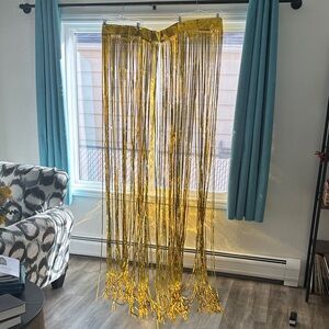Gold Metallic Foil Fringe Curtain